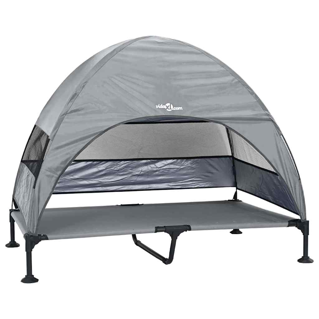 Üles tõstetud koera voodi 127 x 81 x 108 cm Kangas ja teras – toote pilt 1