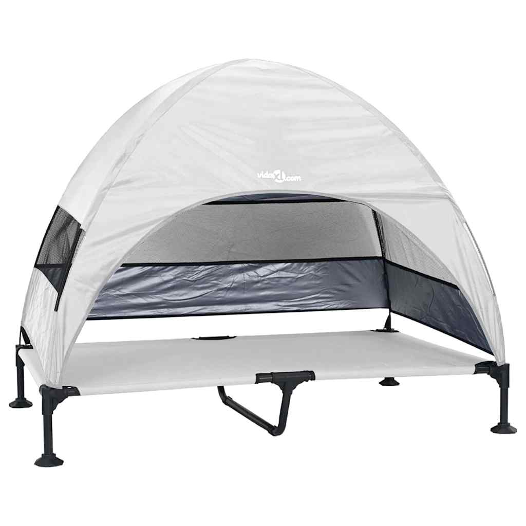 Üles tõstetud koera voodi 127 x 81 x 108 cm Kangas ja teras – toote pilt 1
