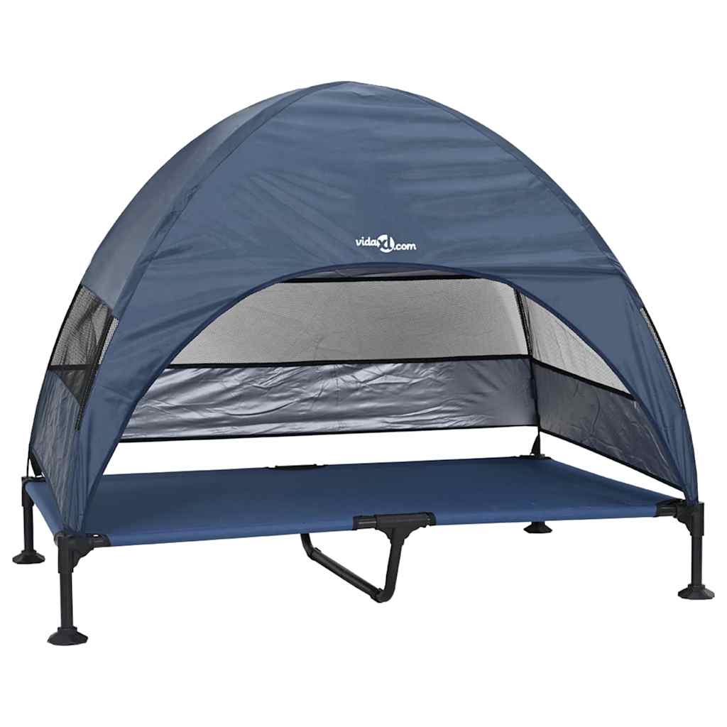 Üles tõstetud koera voodi 127 x 81 x 108 cm Kangas ja teras – toote pilt 1