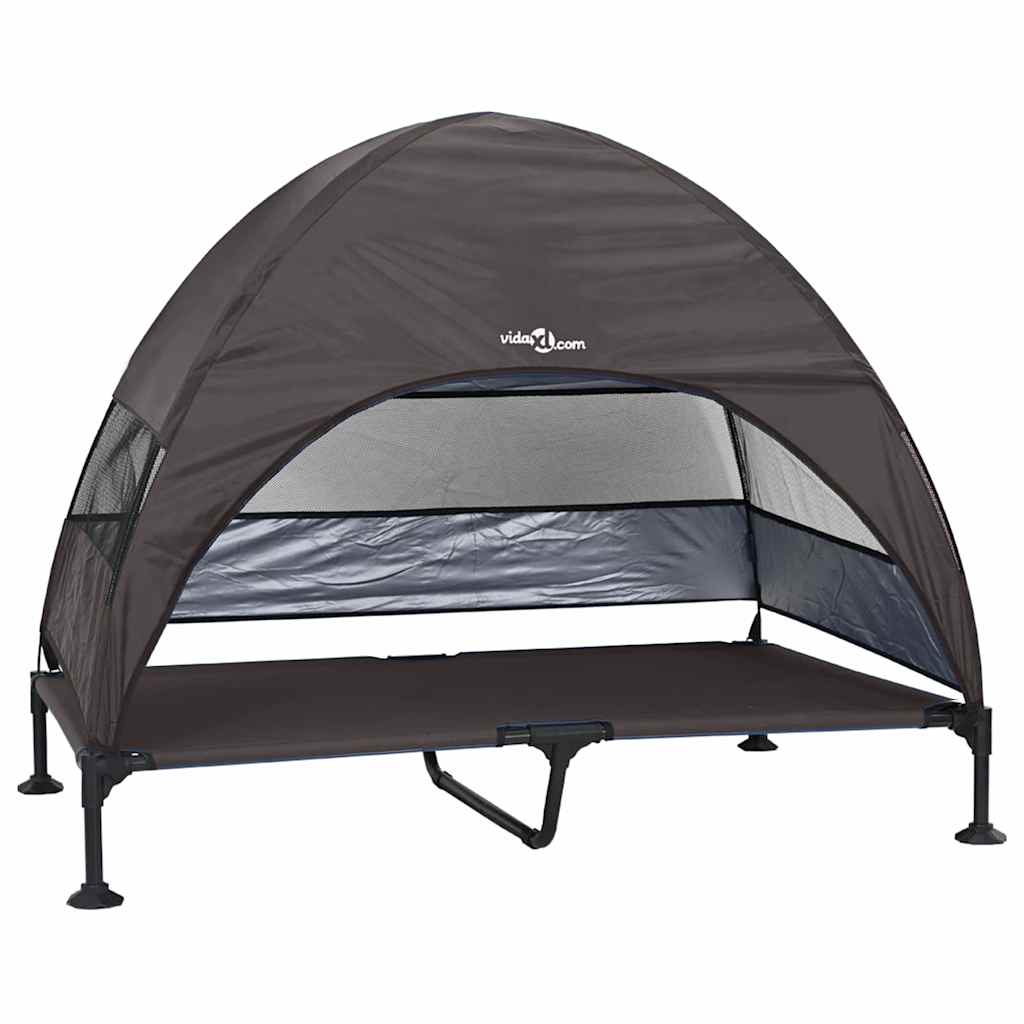 Üles tõstetud koera voodi 127 x 81 x 108 cm Kangas ja teras – toote pilt 1