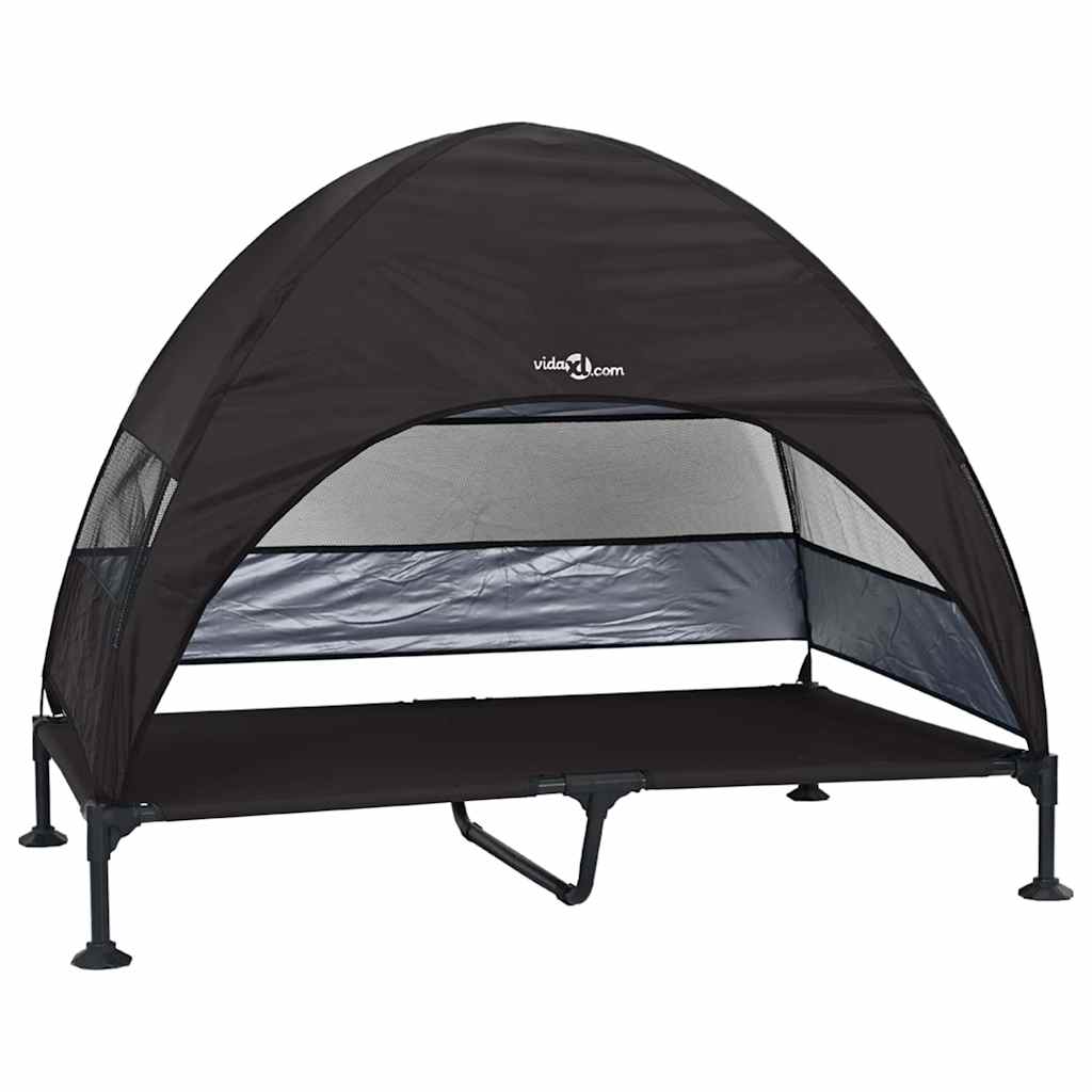 Üles tõstetud koera voodi 127 x 81 x 108 cm Kangas ja teras – toote pilt 1