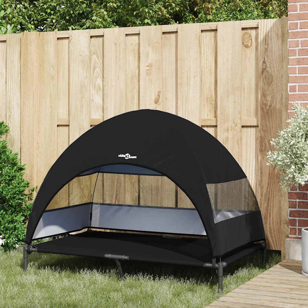 Üles tõstetud koera voodi 127 x 81 x 108 cm Kangas ja teras – toote pilt 2