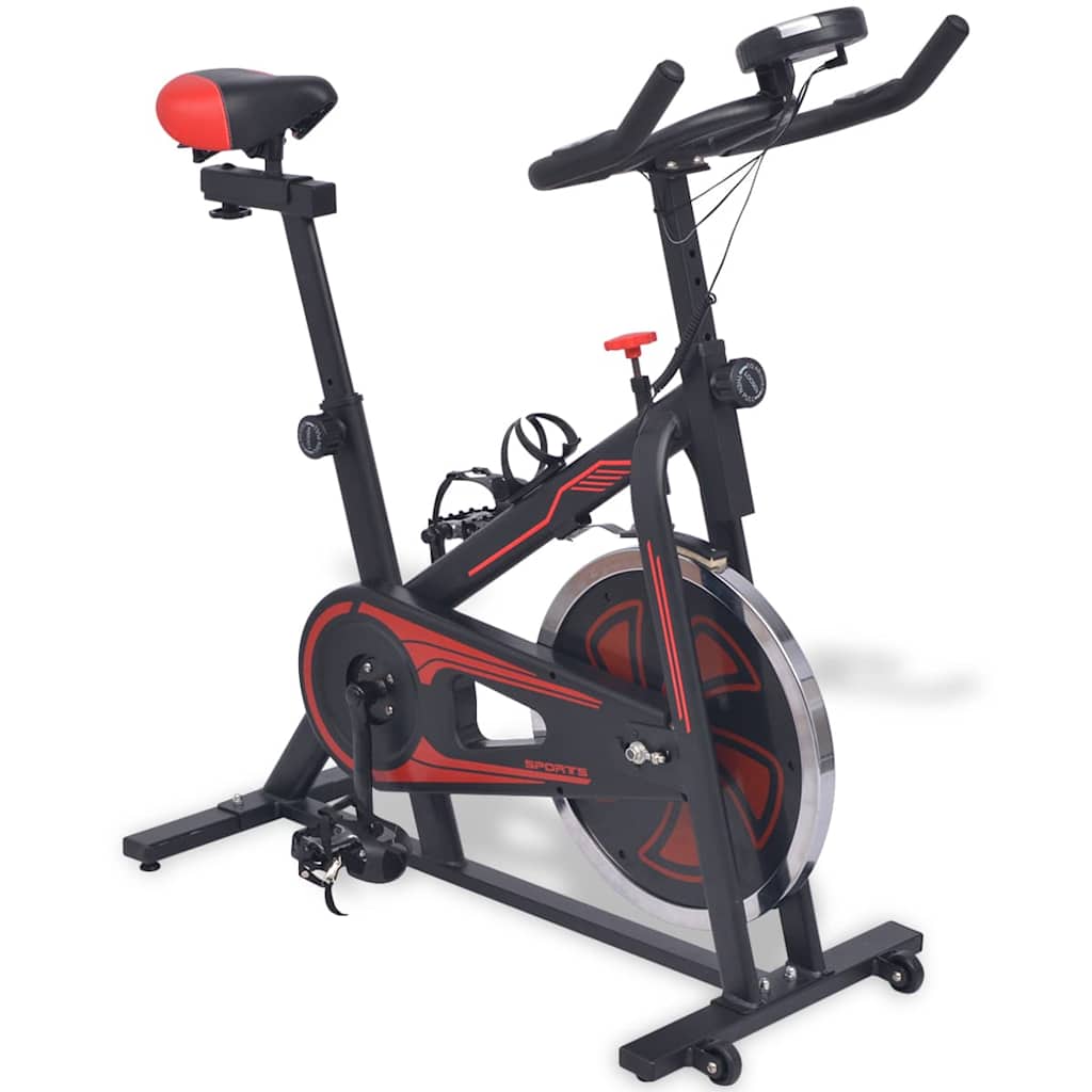 Veloergomeeter Pulsianduriga (97 X 46 X 108 Cm, 15 Kg Hooratas, Must/Punane) – toote pilt 1