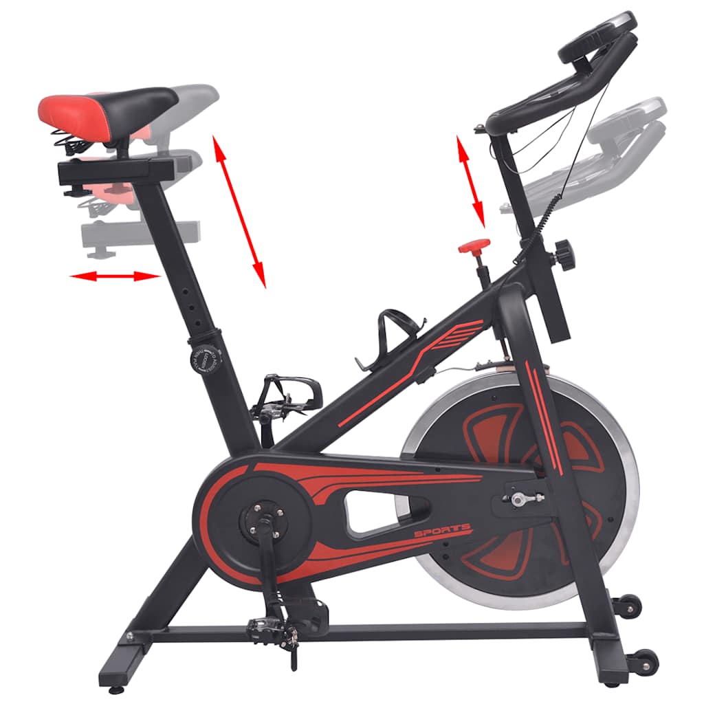 Veloergomeeter Pulsianduriga (97 X 46 X 108 Cm, 15 Kg Hooratas, Must/Punane) – toote pilt 2