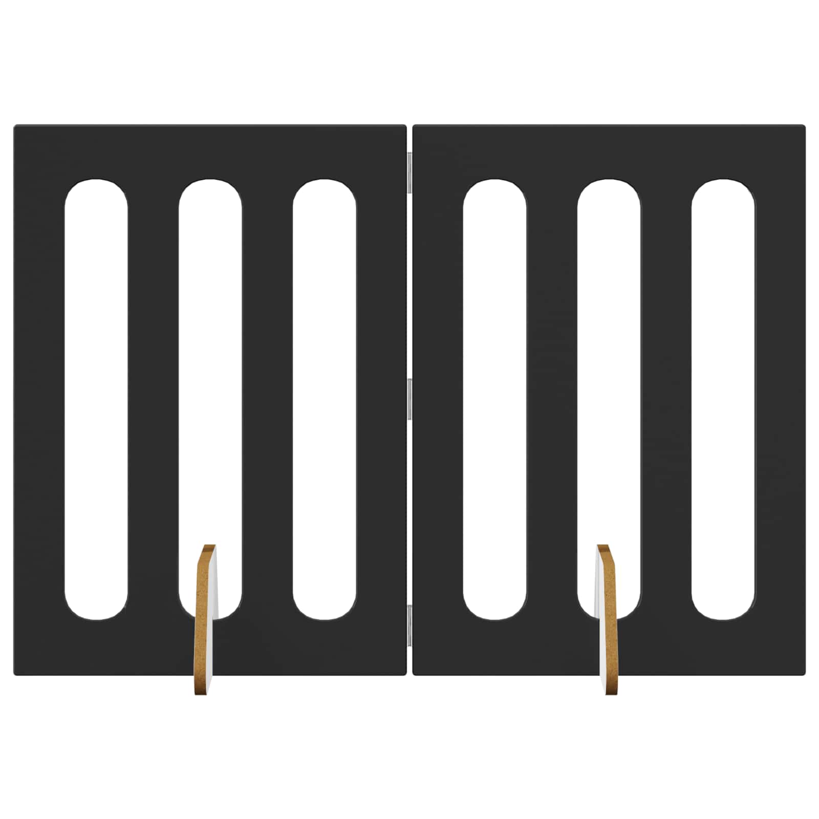 Volditav lemmikloomade aed 2 tk Must tamm 100,5 x 38 x 70 cm – toote pilt 1
