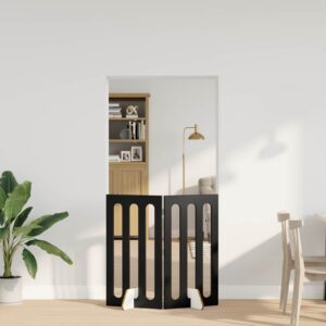 Volditav lemmikloomade aed 2 tk Must tamm 100,5 x 38 x 90 cm