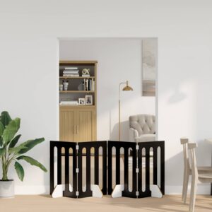Volditav lemmikloomade aed 4 tk Must tamm 201 x 38 x 70 cm