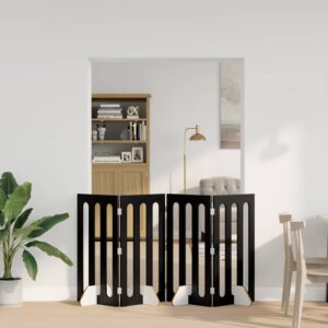 Volditav lemmikloomade aed 4 tk Must tamm 201 x 38 x 90 cm