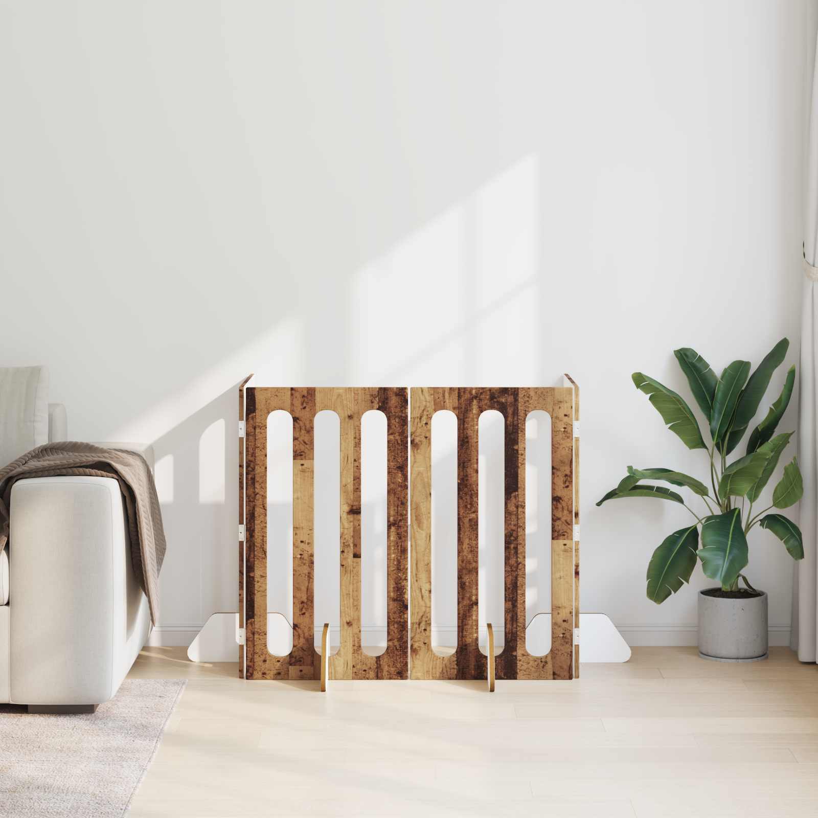Volditav lemmikloomade aed 4 tk Tammepuit 201 x 38 x 90 cm – toote pilt 2