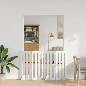Volditav lemmikloomade aed 4 tk Valge 201 x 38 x 90 cm