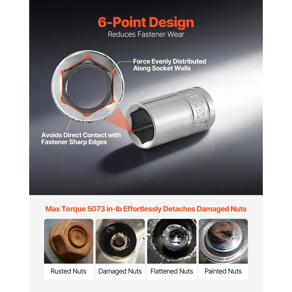 12,7 Mm Padrunikomplekt (18 Osa, 10-27 Mm, Kroomitud CR-V Teras) – toote pilt 2