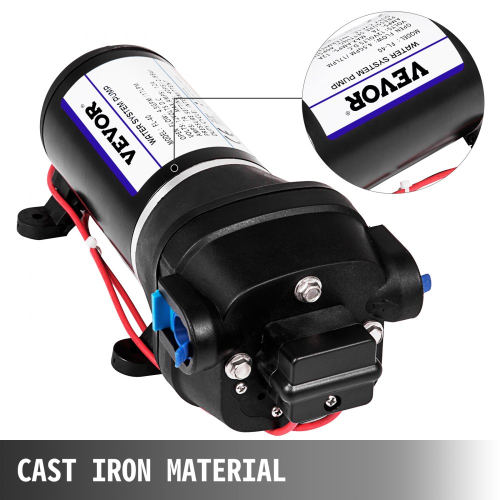 12V Veemembraanpump (2,7 Bar, 17 L/Min, Isetäituv) – toote pilt 1