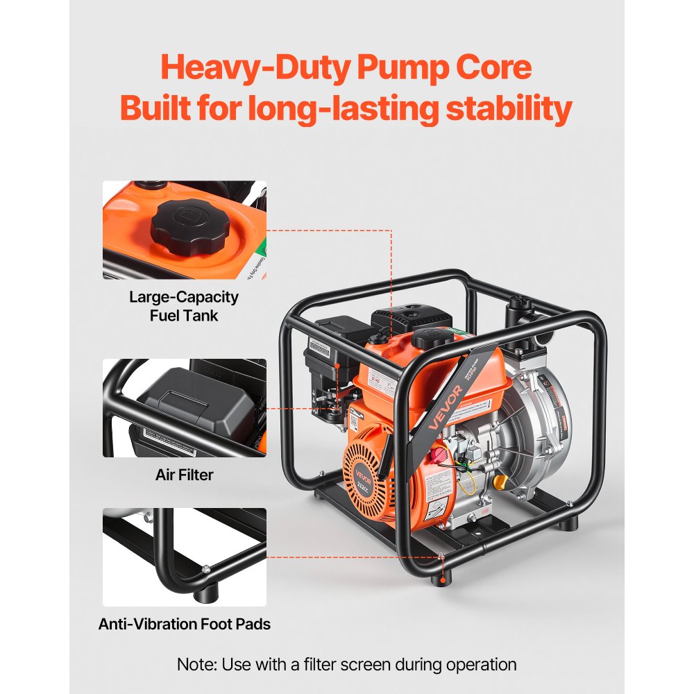 Bensiinimootoriga Veepump (50,8 mm, 485 L/min, 6 hj) – toote pilt 4