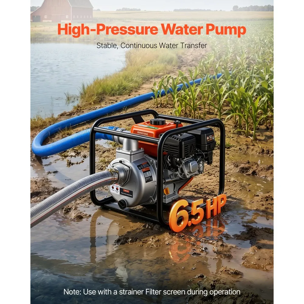 Bensiinimootoriga Veepump (50,8 mm, 500 L/min, 6,5 hj) – toote pilt 1