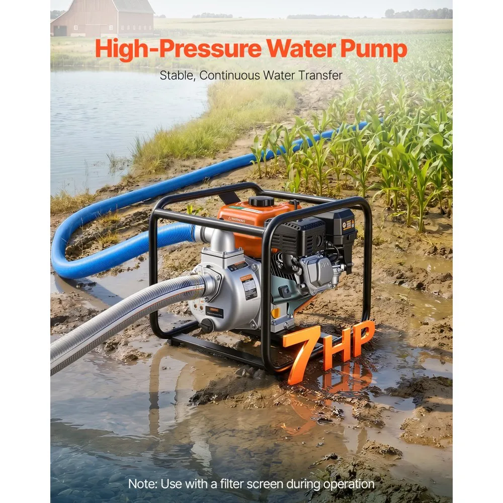 Bensiinimootoriga Veepump (50,8 mm, 500 L/min, 7 hj) – toote pilt 1