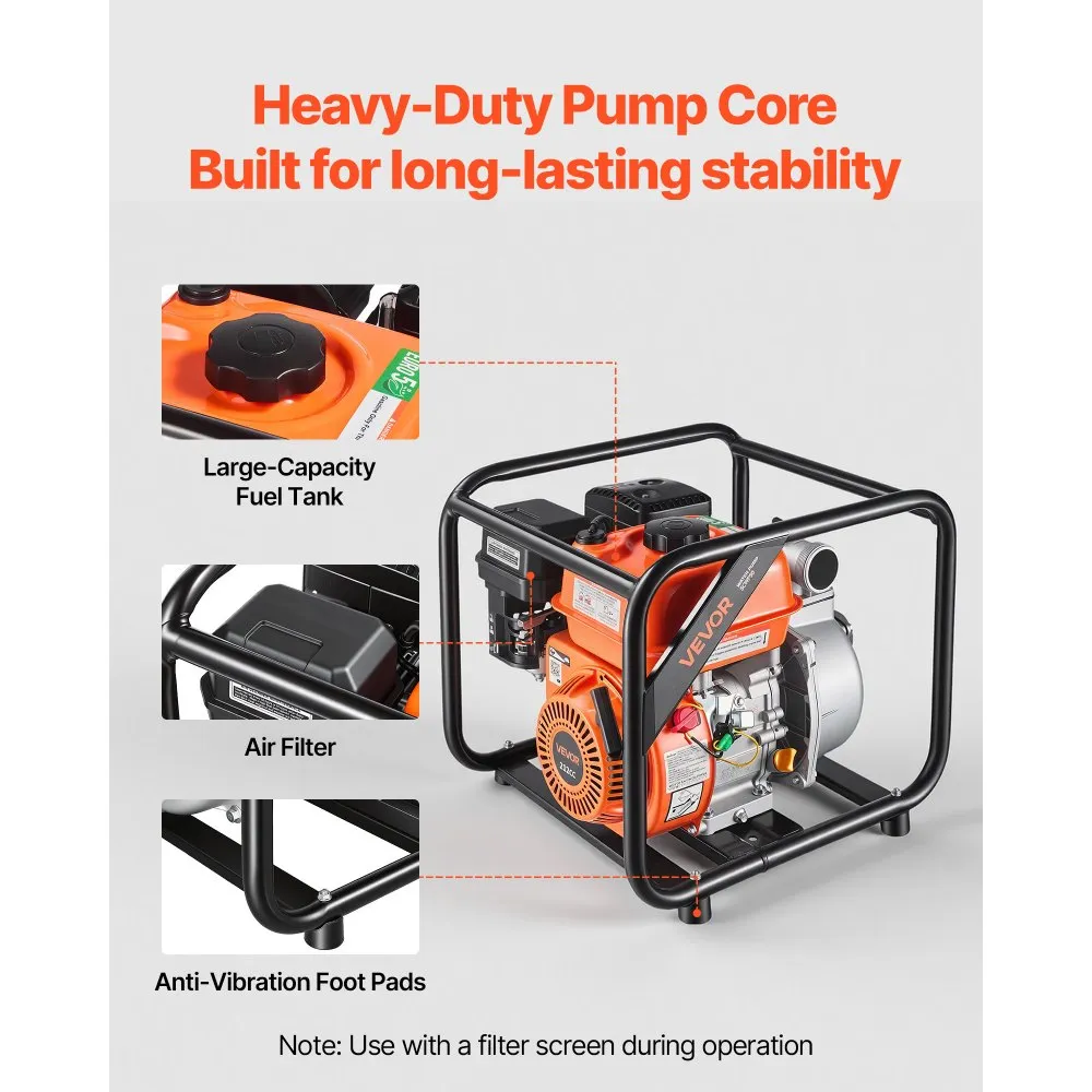 Bensiinimootoriga Veepump (50,8 mm, 538 L/min, 7 hj) – toote pilt 4