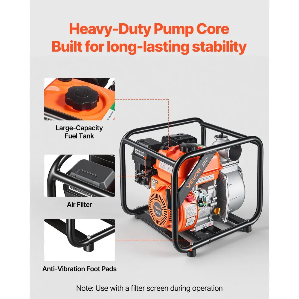 Bensiinimootoriga Veepump (76,2 mm, 1000 L/min, 7 hj) – toote pilt 4