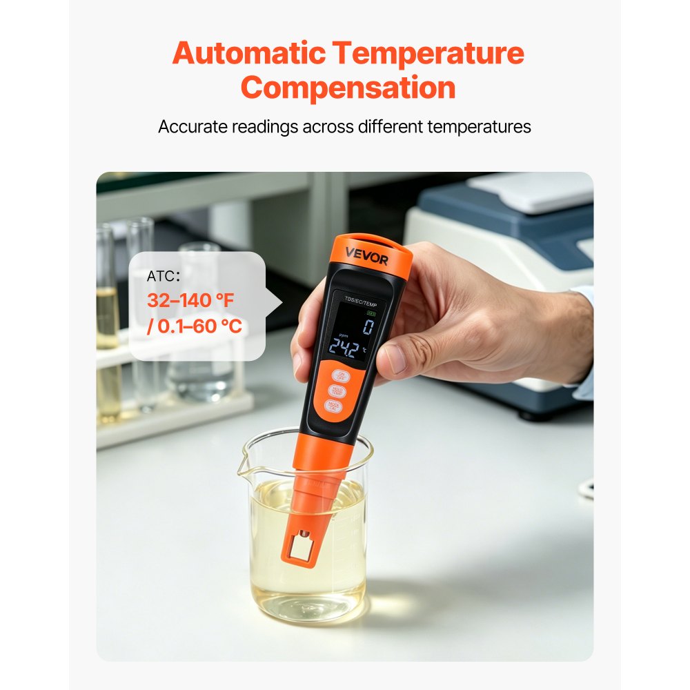 Digitaalne Veetester (0-9990 Ppm, Juhtivus/TDS, ATC, Selge VA Ekraan) – toote pilt 2