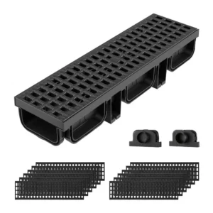 HDPE kraavide äravoolusüsteem komplekt – HDPE Kraavide Äravoolusüsteem (51 x 14 x 9 cm, 12 Tk)