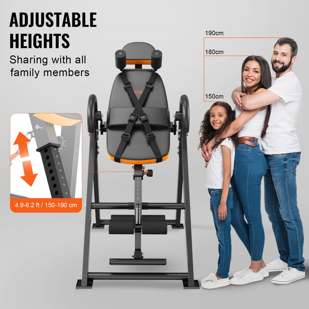 Inversioonilaud (136,1 kg kandevõime, reguleeritav kõrgus, oranž/must) – toote pilt 4