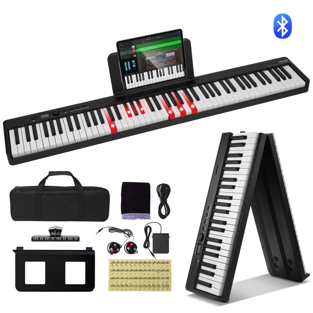kokkupandav digitaalne klaver Bluetooth – Kokkupandav Digitaalne Klaver (88 Klahvi, Bluetooth, MIDI)