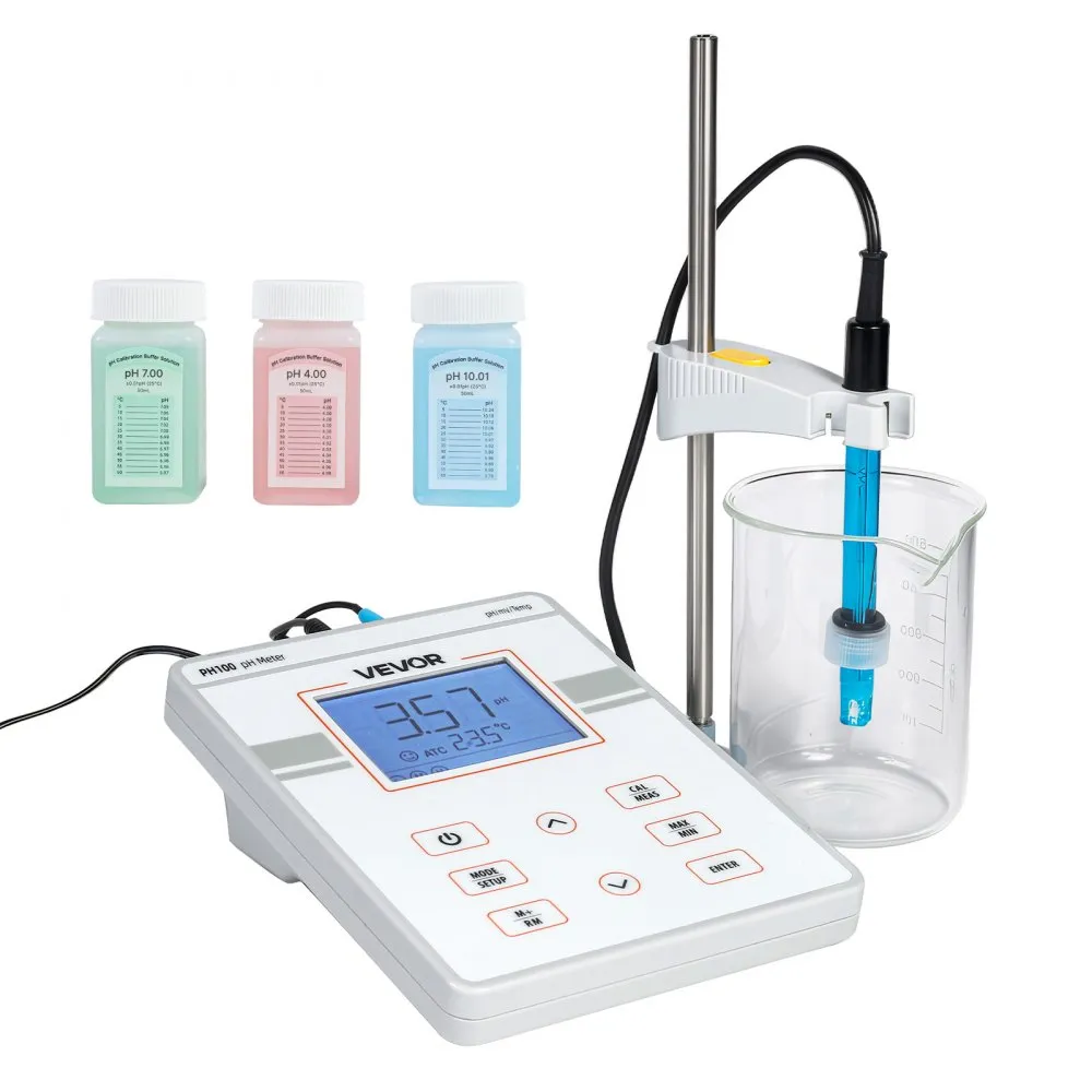 laud pH-meeter laboratooriumidele – Laud-pH-Meeter (0-14 pH, Suur Ekraan, 50 Mälumahtu)