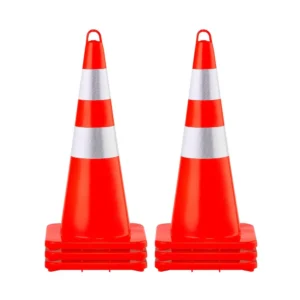 liikluskoonused PVC helkurribadega – Liikluskoonused (6 Tk, 71 Cm, PVC, Oranžid Ehituskoonused, 2 Helkurribaga)