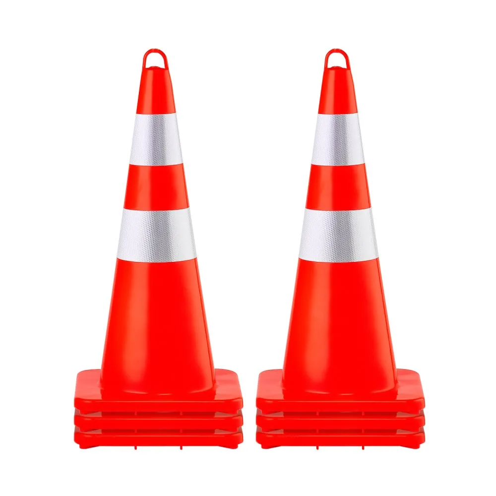 liikluskoonused PVC helkurribadega – Liikluskoonused (6 Tk, 71 Cm, PVC, Oranžid Ehituskoonused, 2 Helkurribaga)