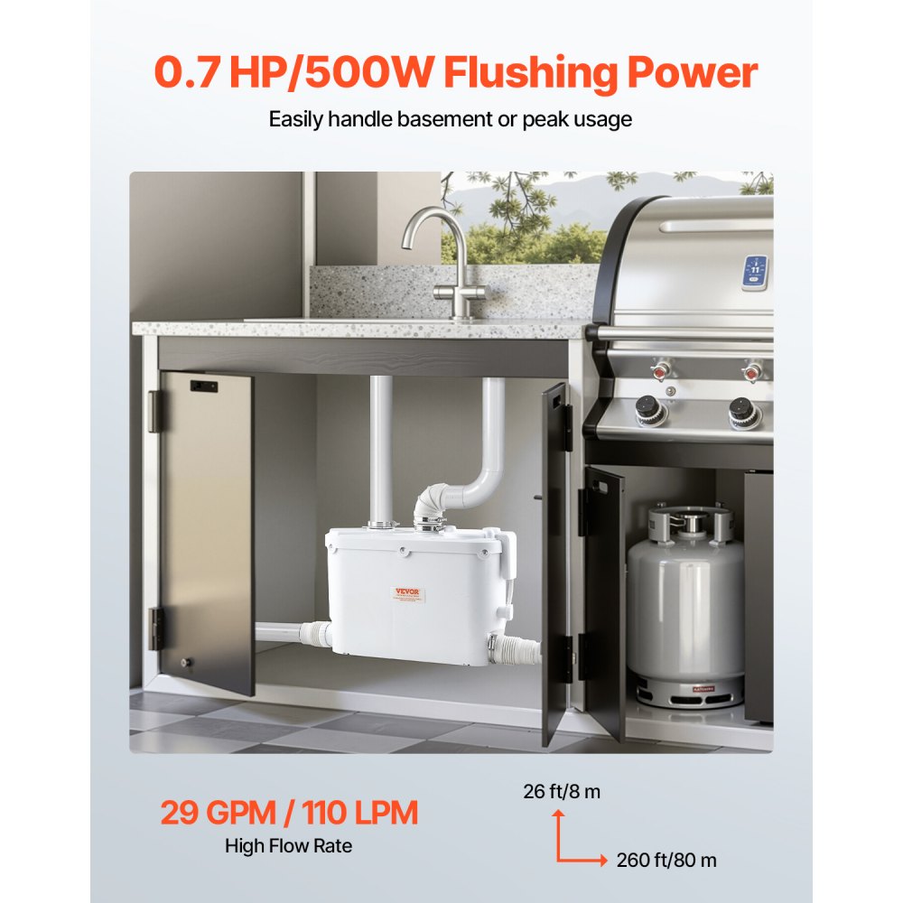 Macerator Pump (500 W, 110 L/Min, 8 m Tõstekõrgus) – toote pilt 3