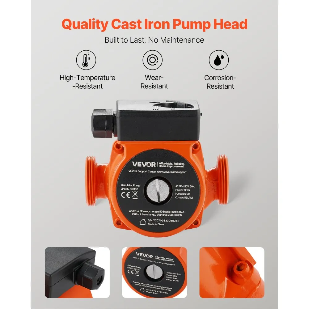 Malmist Tsirkulatsioonipump (1/8 Hj, 220-240V, 55 L/Min) – toote pilt 1