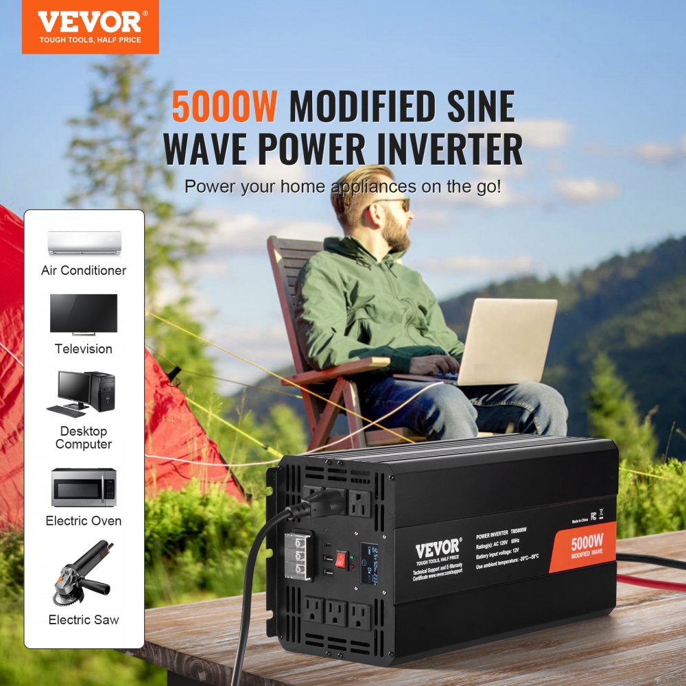 Muudetud Siinuslaine Inverter (5000 W, 12V DC, 230V AC) – toote pilt 1