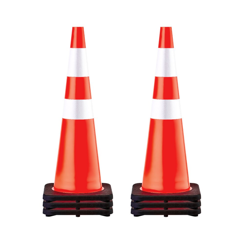ohutuskoonus musta raskusjalaga – Ohutuskoonus Musta Raskusjalaga (91,4 cm, PVC, Helkurkraed)