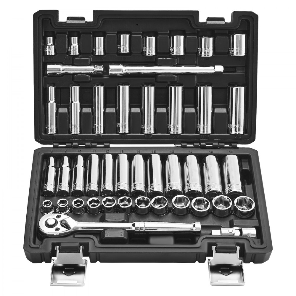 padrunvõtmete komplekt 44 osa – Padrunvõtmete komplekt (44 osa, 9,5 mm, CR-V teras)