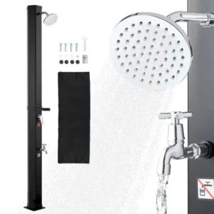 päikeseenergial soojendatav dušš 35 L – Päikeseenergial soojendatav dušš (35 L, 195 cm kõrgus, must)