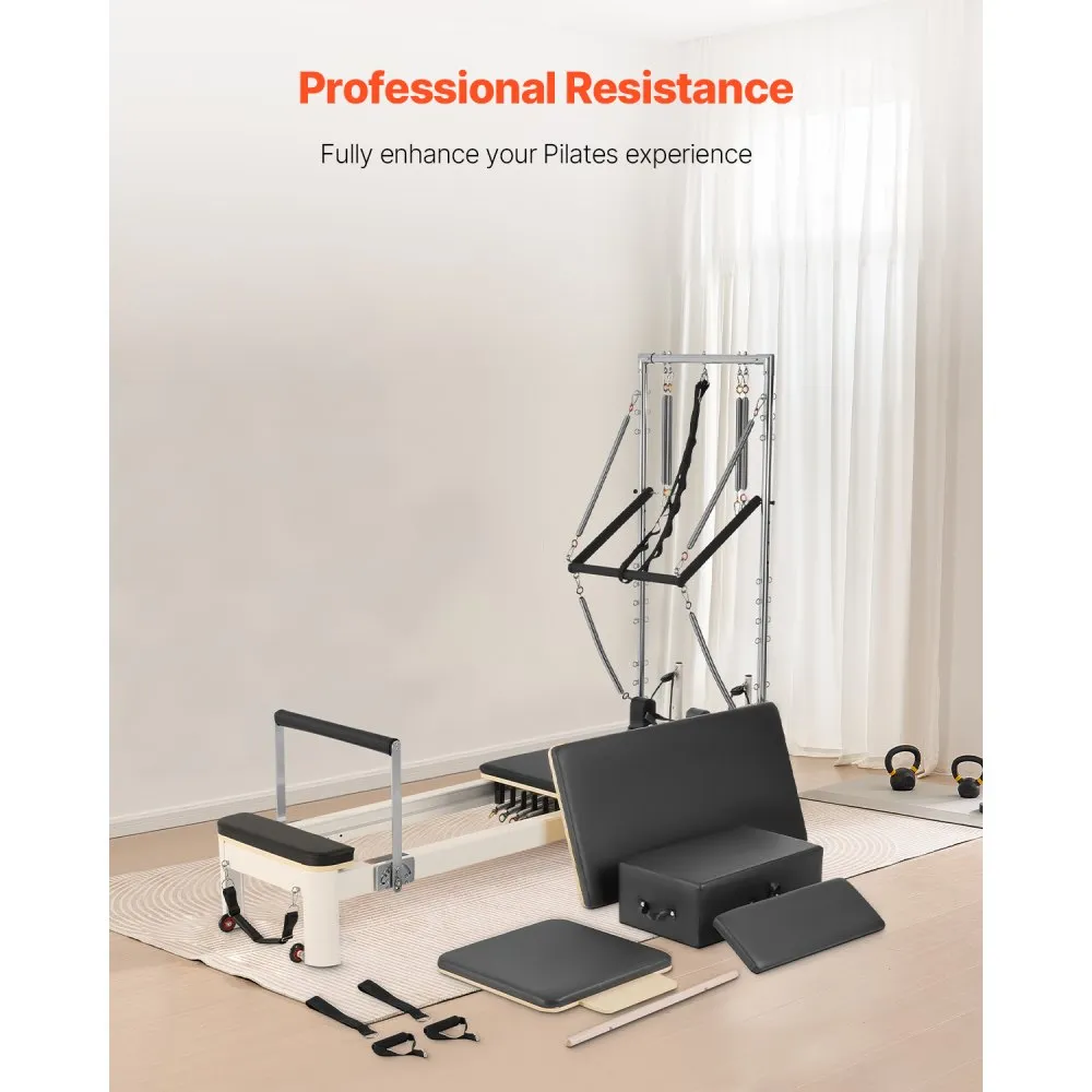 Pilatese reformer koduseks treeninguks (kuni 181 kg, topeltvastupanu, reformerikast) – toote pilt 2