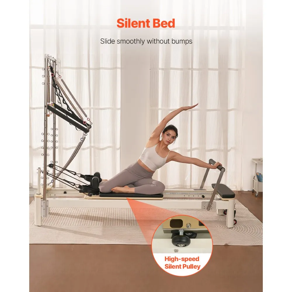 Pilatese reformer koduseks treeninguks (kuni 181 kg, topeltvastupanu, reformerikast) – toote pilt 3