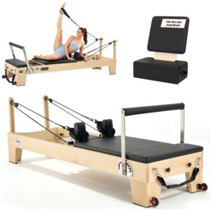 puidust pilatese reformer koduseks – Pilatese Reformer (Puust, Topelt Vastupanu, Kuni 181 Kg)