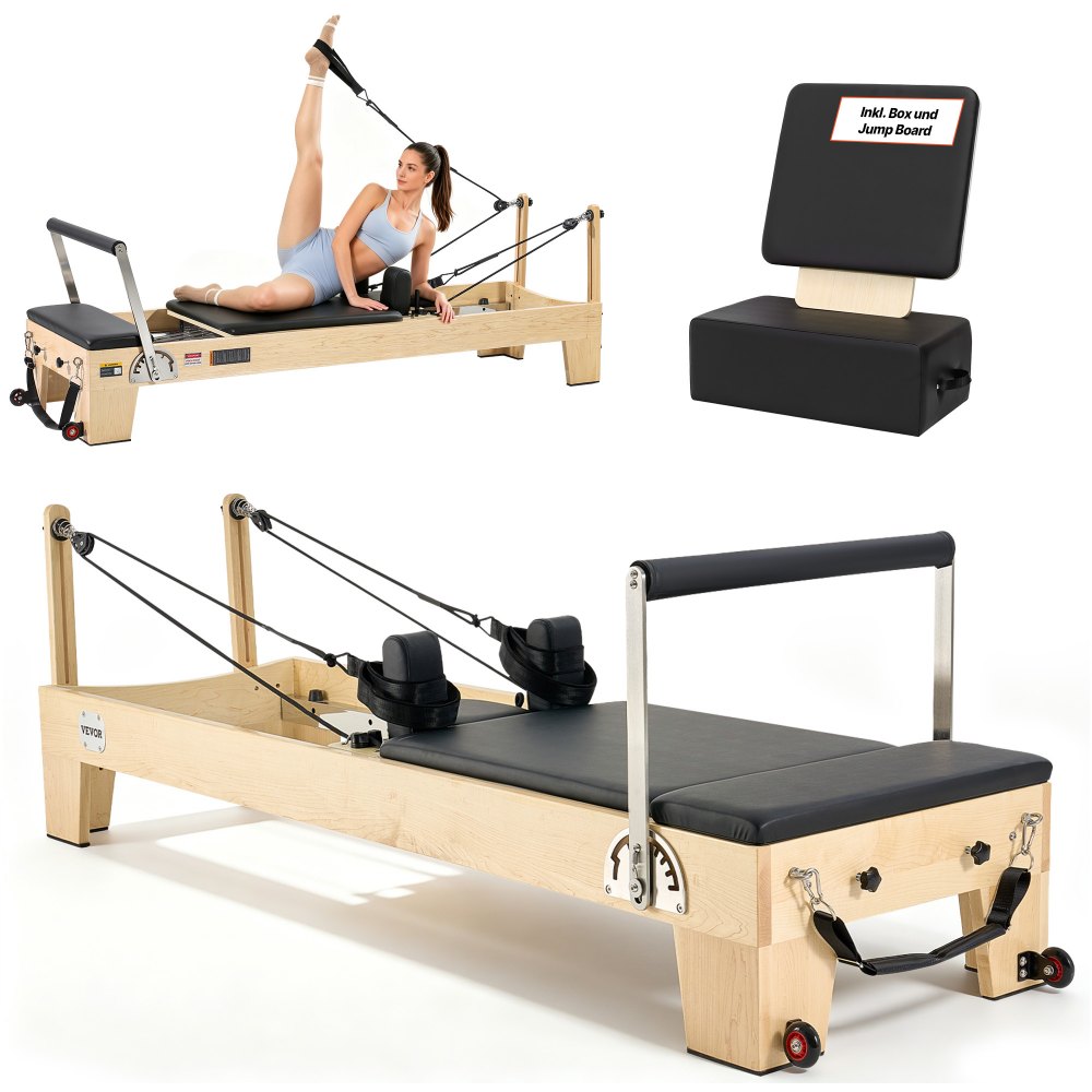 puidust pilatese reformer koduseks – Pilatese Reformer (Puust, Topelt Vastupanu, Kuni 181 Kg)