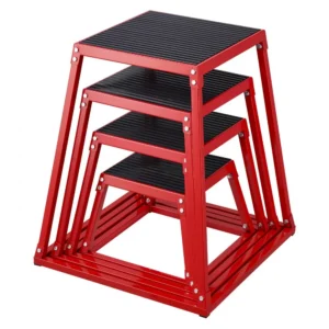 plyomeetriliste hüppekastide komplekt – Plyomeetriliste Hüppekastide Komplekt (76/61/46/30 cm, Libisemiskindel, Punane)