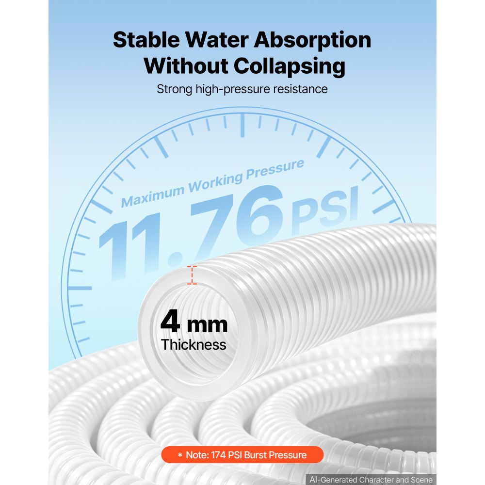 PVC Imivoolik (5,08 cm x 7,6 m, Kõrgsurvekindel, Klambritega) – toote pilt 2
