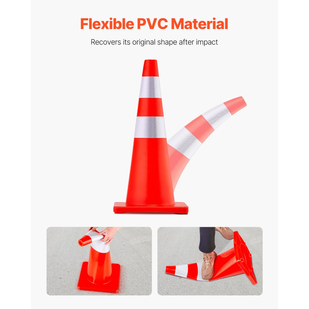 PVC Liikluskoonused (73 Cm, 12 Tk, 2 Helkurrõngast, Raskusega Põhi) – toote pilt 3