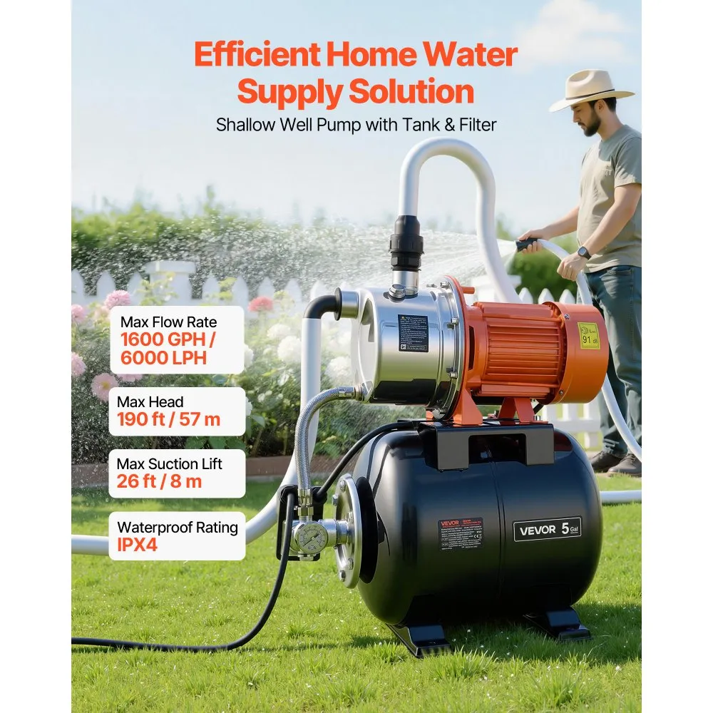 Roostevabast Terasest Madalaveepump (1,6 Hj, 230V, 6000 L/h) – toote pilt 1