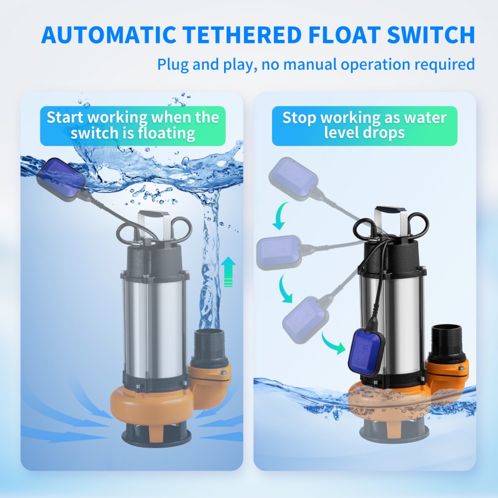 Sukelpump (2200 W, 60 000 L/h, 8 m Kaabel, Automaatne Ujuklüliti) – toote pilt 4