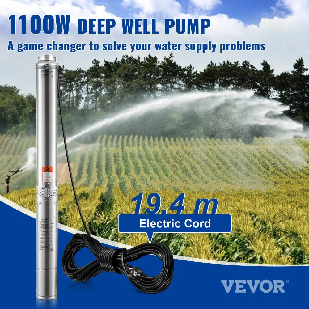 Süvaveepump (1100 W, 7,1 m³/h, 105 m tõstekõrgus) – toote pilt 1