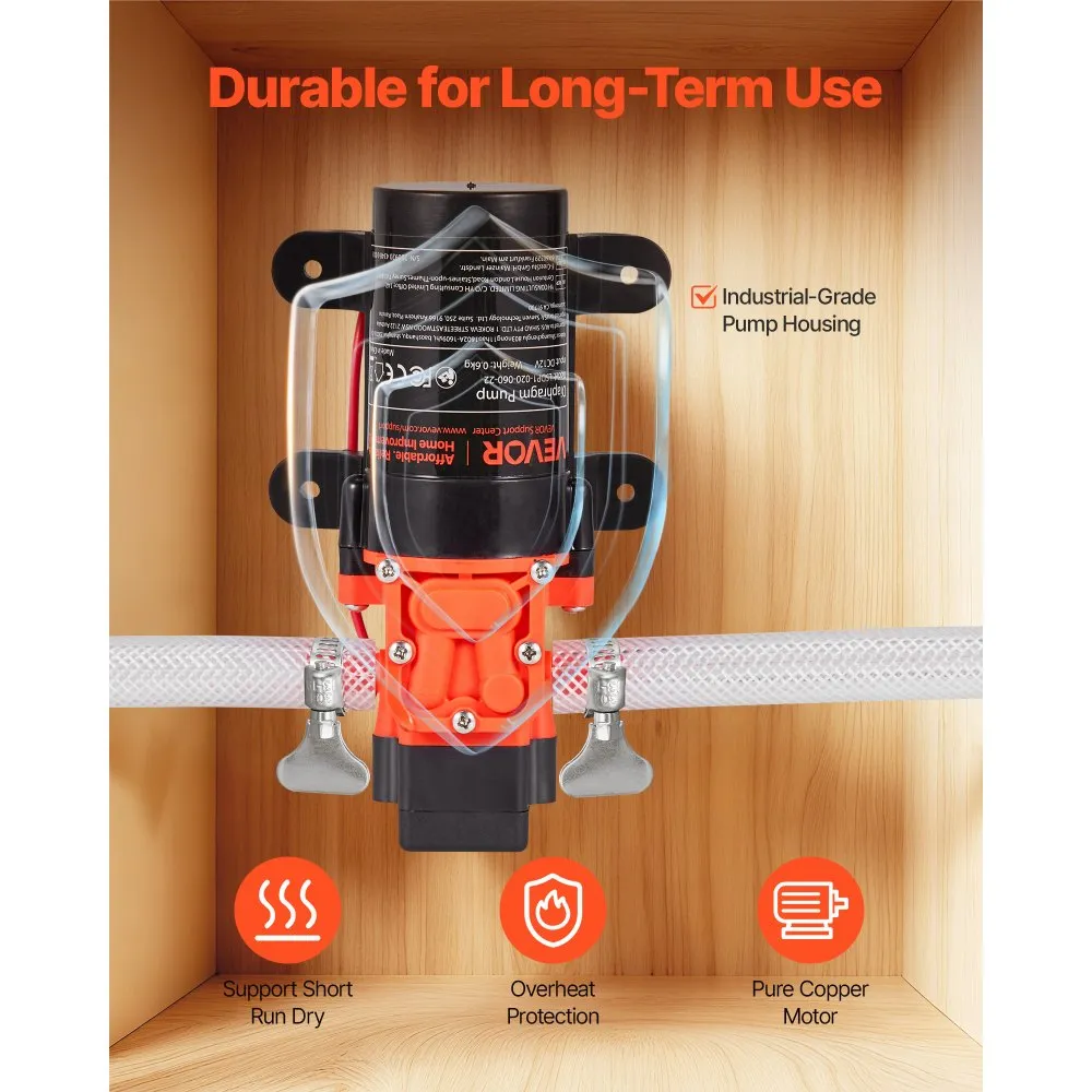 Veepump 12V (4,5 L/min, 5,5 Bar, Isetäituv) – toote pilt 4