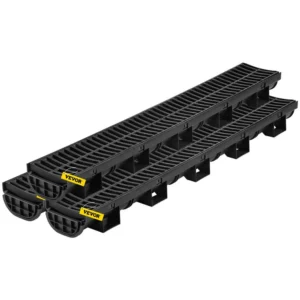 vihmaveerennide süsteem 3 tk HDPE – Vihmaveerennide Süsteem, Kanalisatsioon Plastikrestiga, 145x79 mm, 3 tk, HDPE