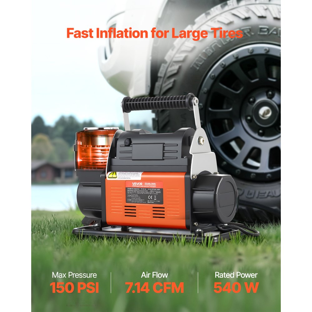 12V Raskeveokite Õhukompressor Auto-Stopp Funktsiooniga (202 L/Min, 10,3 Bar) – toote pilt 1