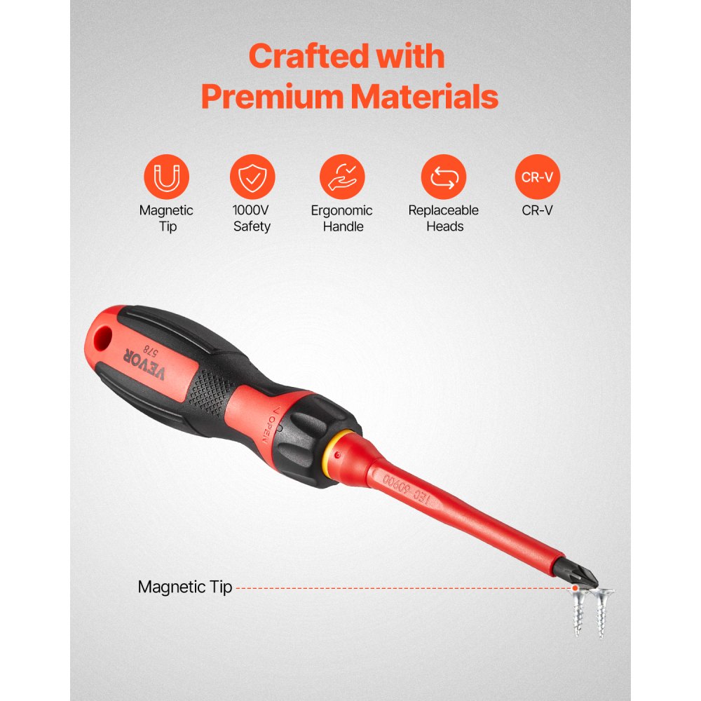 13-osaline isoleeritud kruvikeerajate komplekt (1000V, magnetilised otsikud, CR-V teras) – toote pilt 2