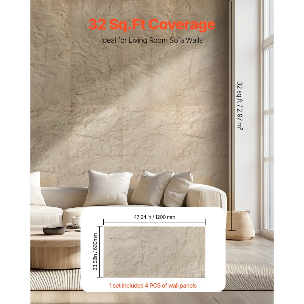 3D seinapaneelid (4 tk, 122×61 cm, 3 m² katvus) – toote pilt 4