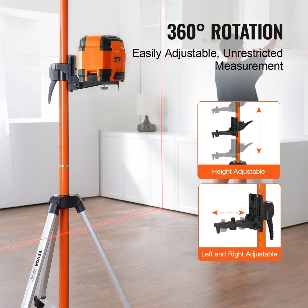 Alumiiniumist laseritugi (104–340 cm, 5,44 kg kandevõime) – toote pilt 3